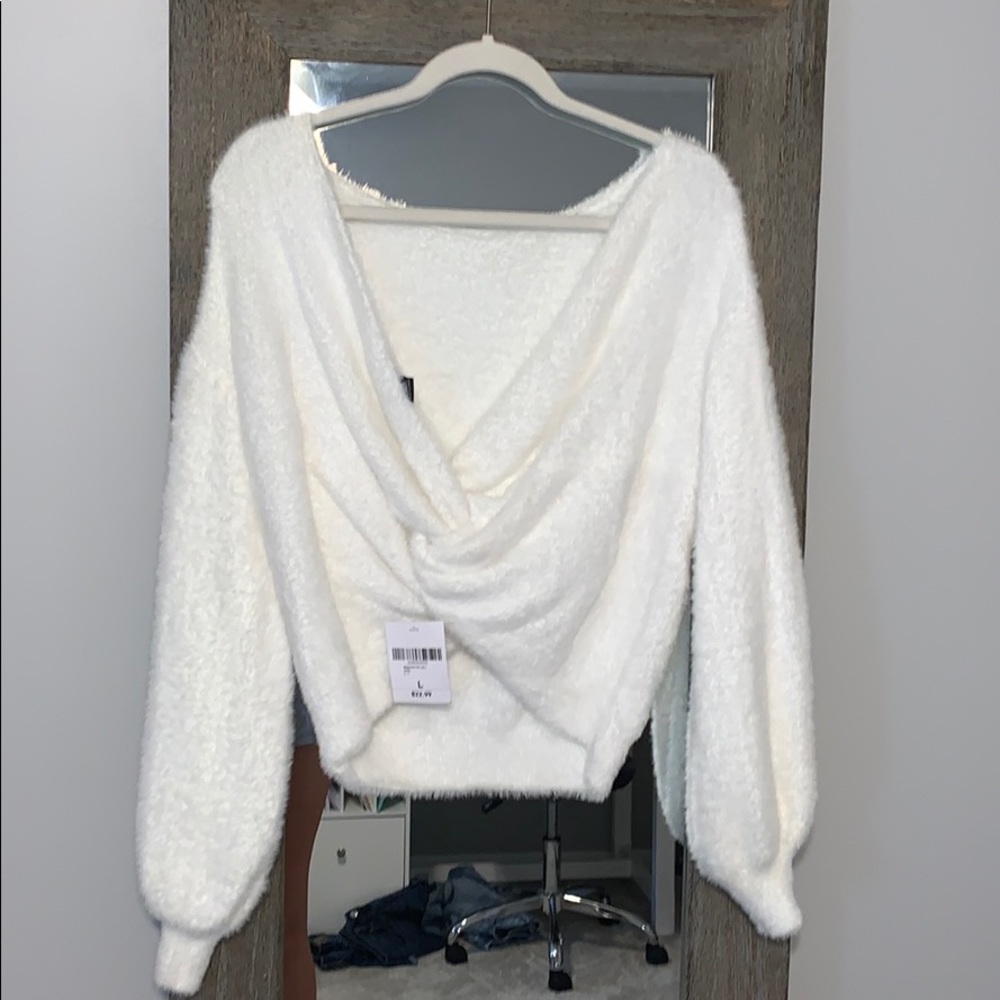 knotted back sweater